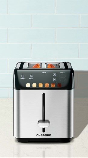 A SMARTER WAY TO TOAST! 🍞 The NEW #Chefman Smart Touch 2-Slice Digital Toaster with Shade Selector technology includes six shade options that are guaranteed to deliver your desired doneness every time. Shop the new arrival on #Amazon here: https://bit.ly/3IDGeXa | Chefman