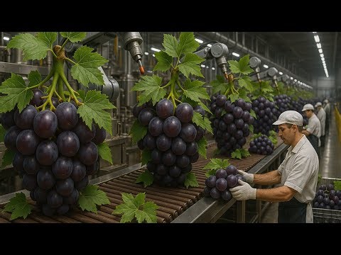 Inside a Grape Processing Factory: From Vineyard Harvest to Clean Seedless Packs (Full Process)