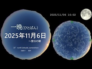 宇宙 一晩 今夜の星空（画質設定2160P スマホでは拡大視聴推奨） 20251106