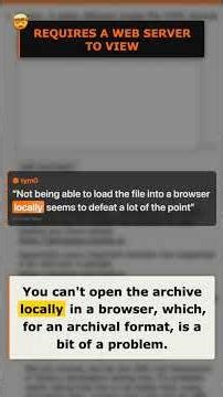 New #HTML archive format that doesn't work offline #WebDev #Gwern #HackerNews