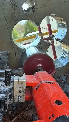 Massive Core Drill in Action! Cutting a Perfect Hole Through Solid Concrete 🔥🧱