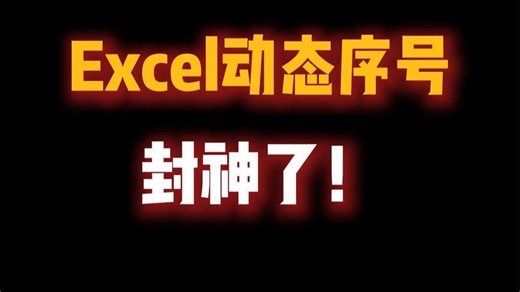 Excel动态序号封神了！