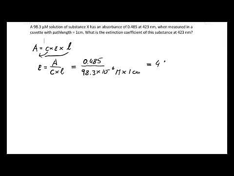 Find the extinction coefficient of a substance