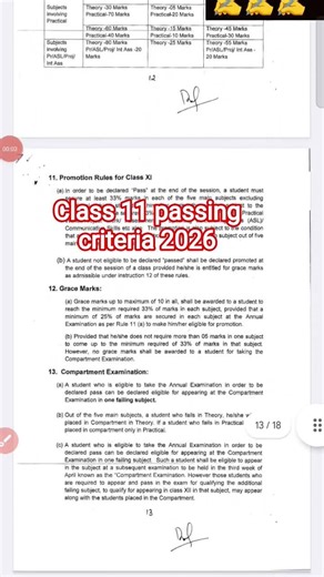 pass promotion policy 2026 class 11 /passing criteria 2026 class 11/doe/cbse/class 11 pass rule 2026