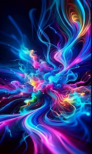 dynamic interplay of ionized liquids in vibrant colors, swirling in a mesmerizing dance that emits a subtle glow, perfect for projects that demand a futuristic and energetic visual theme