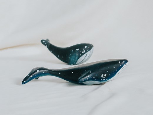 Wooden Blue Whale Figurine, Wooden Whale Toy Figurine, Wooden Ocean Animals, Hand-painted Toys, Pretend to Play Toys, Adorable Gift - Etsy