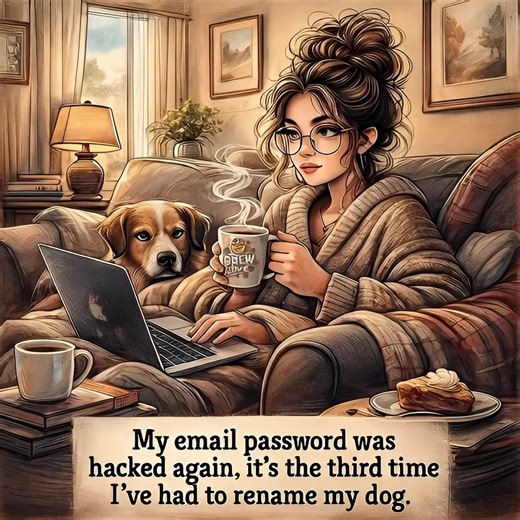 My email password was hacked again, it’s the third time i’ve had to rename my dog | Brew HA HA