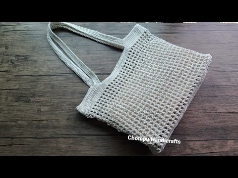 DIY Crochet Tote Bag Tutorial | Crochet Mesh Bag Step by Step | Beginner friendly!