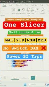One Slicer for MAT | YTD | R3M | Monthly Sales 🔥 | Power BI Field Parameter #powerbishorts #dax