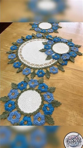 Crochet floral table runner|flower crochet table mates|#crochetforbeginners
