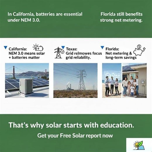 "Why Solar Works Differently in FL, TX , & CA"