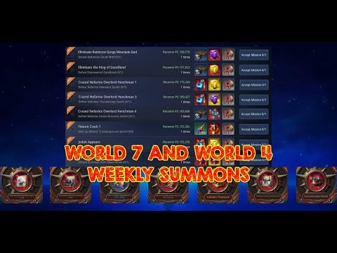 How to craft World 7 and World 4 Weekly Summons