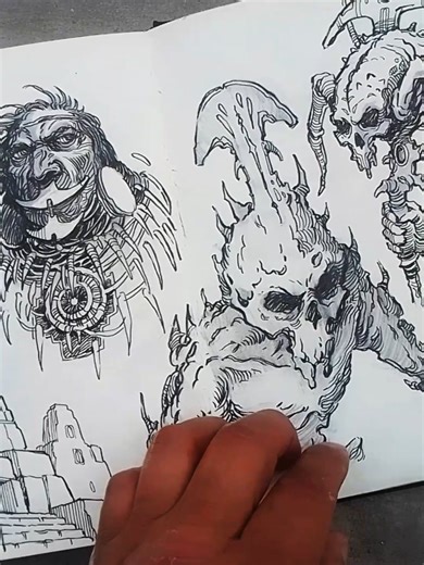 Dibujos Inspirados en Incas y Terror