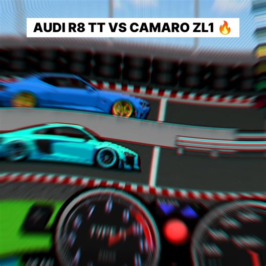 Audi R8 TWIN TURBO vs Camaro ZL1 (6.2 segundos) #pixelcarracer #subscribe