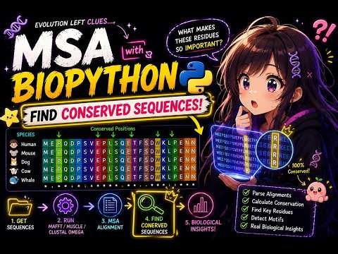 Bioinformatics Secrets: How Scientists Find Conserved Genes Using MSA & Biopython || session - 11||