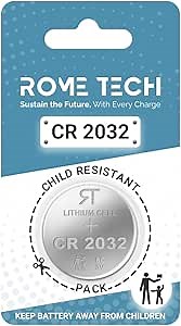 Rome Tech Car Key Fob CR2032 Batteries Compatible with Toyota Avalon 2013-2018, Highlander – 2014-2019, Land Cruiser – 2016-2017 - Toyota Highlander Key Fob Battery - CR2032 Battery For Car Remote Key