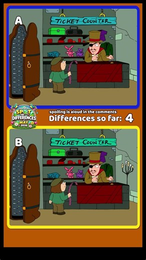Only 1% Can Spot 7 differences in this 3 scenes of Family Guy!