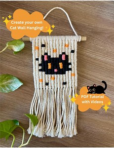 PDF Tutorial With Videos- Cat Macrame Wall Hanging - Etsy