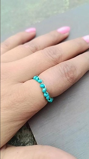 DIY Simple Beaded Wire Ring | Quick & Easy Twisted Bead Ring Tutorial#yt short