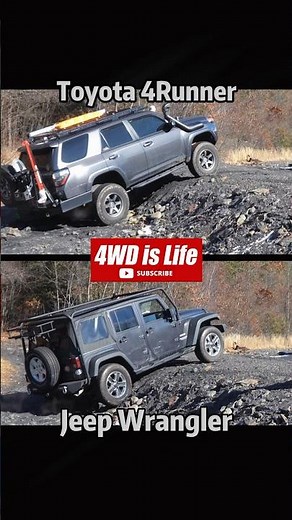 Toyota 4Runner vs Jeep Wrangler - Offroad suspension flex comparison #offroad #4runner #wrangler