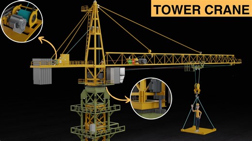 How Does An Tower Crane Works - 3D Animation ---------------------------------------------------------------------------------- Learn 3D Animation Beginner to Expert Level - https://lifeada.graphy.com/courses/3D... ----------------------------------------------------------------------------------- In this video, the working of tower crane and assembly of tower crane has been explained in detail. The height of a tower crane can be more than 250 meters and the length of its jib can be up to 70 met