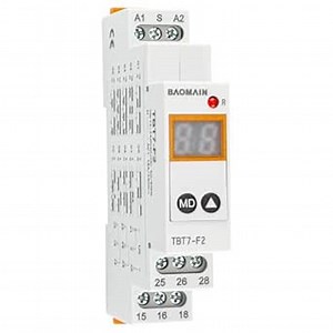 Baomain Digital Multi-Function Time Relay, 16A 20-Delay Modes 0.1s~99d, DIN Rail Mounting Timer Relay TBT7-F2 (2-SPDT)