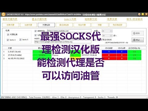 最强SOCKS代理检测汉化版,能快速检测代理是否访问油管及谷歌实现免费翻墙