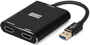 HDMI Capture Card - August VGB500 - HDMI to USB 3.0 Full HD 1080p 60fps - Record and Stream with Ultra-Low Latency on PS4/5, Xbox/Xbox One Switch Twitch Mixer YouTube with PC Mac & Linux
