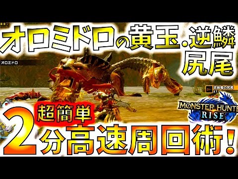オロミドロのレア素材周回中の方必見!!超快適ソロ2分高速周回術で楽に集めよう。尻尾の斬り難さ歴代トップクラスモンスター...w【モンハンライズ/MHRise】【モンスターハンターライズ】