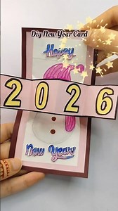 New Year Card 🎉✨ ##shorts #art #youtubeshortsviral #diy #craft #handmade #2025 #2026 #happynewyear