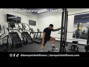 How to Do A Dumbbell Contralateral Box Step Up