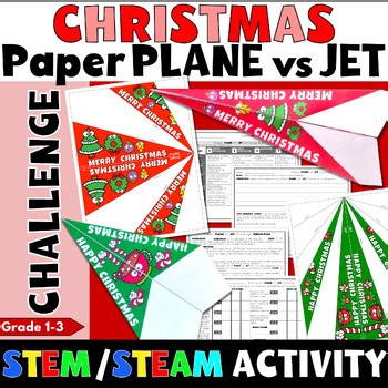 Christmas STEM/STEAM Paper Airplane PLANE vs JET Challenge | 1st–3rd Grade