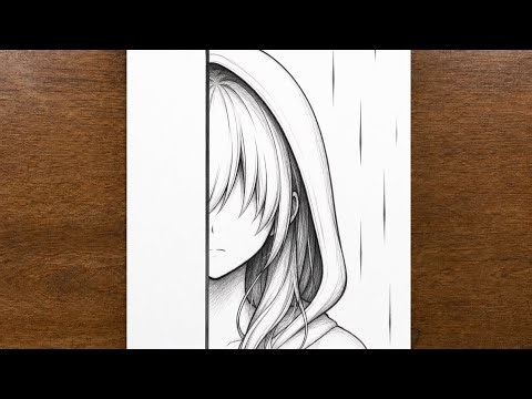 Easy Anime Girl Hoodie Drawing for Beginners
