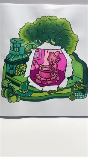 explosion paper effect + wicked theme using Ohuhu markers