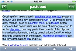 Pastebud lets iPhone users copy text between Mail and Safari
