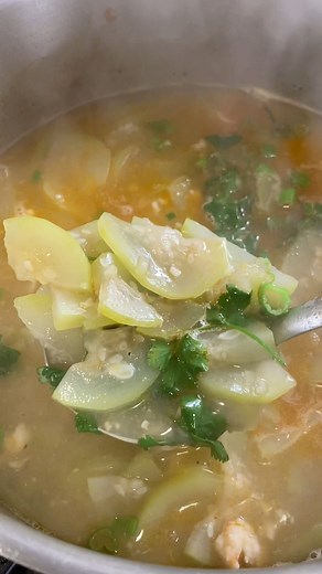 Have you had Opo Squash Soup? It’s a Vietnamese Soup that is served with rice. It was a craving I had during my pregnancy with my twins. My parents would make it for me almost everyday during my second trimester. The trick is to get the smaller opo squash because the seeds will still be small and soft. The larger ones the seeds are big and hard and you will have to scoop it out. Here’s the recipe that my parents taught me. Peel, halved and sliced the opo squash. I like to use shrimp with heads o