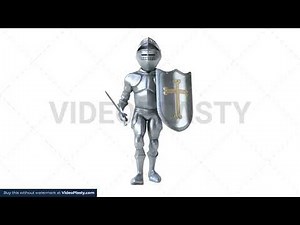 3D Knight Walk Front Stock Animation