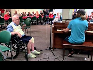 100th Birthday Party for my grandpa, singing, dancing, piano