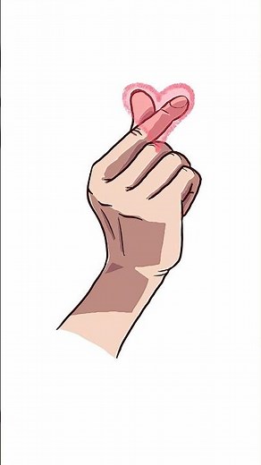 指ハートをカタマリから描いてみた💖｜Draw a Finger Heart from Shapes art_tips_vol.33 #イラスト #輪郭からではなく量で捉える練習 #artshort