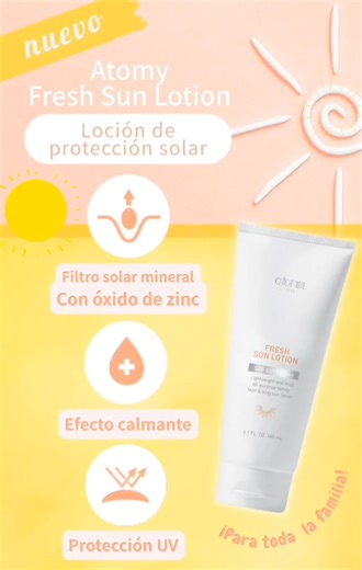 🌞✨ ¡Llegó a Atomy Colombia! ✨🌞 Loción de Protección Solar Atomy Tu piel merece protección todos los días 💛 La nueva Loción de Protección Solar Atomy ayuda a proteger tu piel de los rayos solares mientras la mantiene suave e hidratada. ✔️ Textura ligera ✔️ Rápida absorción ✔️ Ideal para el uso diario ✔️ Para toda la familia Disfruta del sol con confianza y el respaldo de la calidad Atomy 🌿 📦 Disponible en la tienda de Atomy Regístrate gratis y accede a los mejores productos de calidad absolu