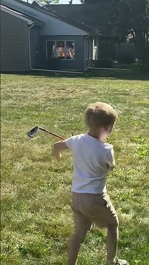Toddler working on his swing #golf #golfactivities #golfkids #kids