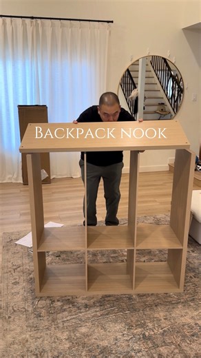 Jamie Yang on Instagram: "1 of 7 home projects we decided to tackle on this year done! 💯 Was getting tired of backpack, lunch bags, & jackets ending up on the floor so built this! Not only am I happy with the organization but the kiddos REALLY love it & enjoy putting away their stuff themselves immediately after school! Mila isn’t starting preschool until August, but she does do ballet and gymnastics and thought we might as well build a nook for her too for when she starts! Comment “BACKPACK” a