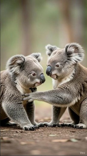 🐨 Koala Bears Playfully Wrestle in the Wild 🌿 | Adorable Animal Interaction in Nature 🐾🍃