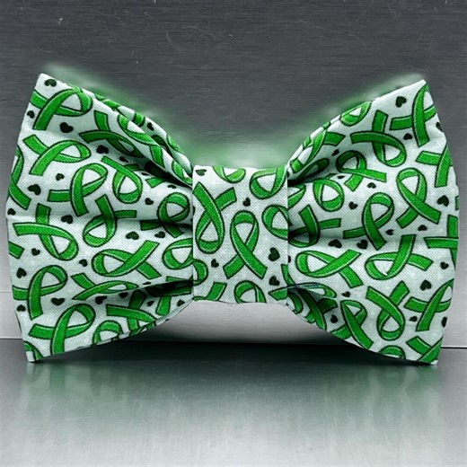Mental Health Awareness Bow Tie, Green Ribbon Dog Bowtie, You Are Not Alone, Pet Bow Tie, Support & Awareness - Etsy