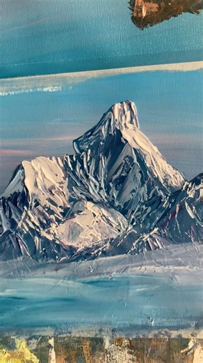 Joy of bob Ross painting! Painting like a bob Ross mountain #bobross #art #shorts