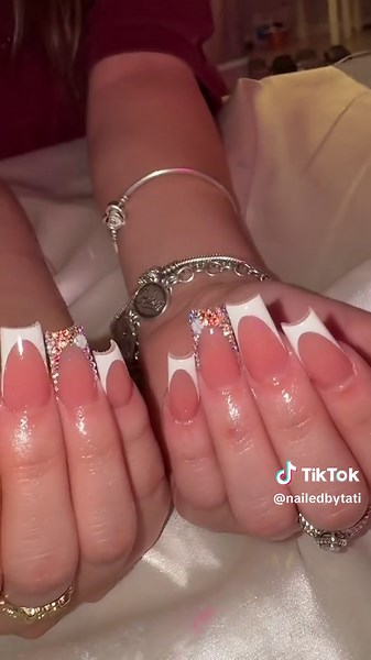 Elegant French Tip Nail Set Tutorial | Nails by Tati