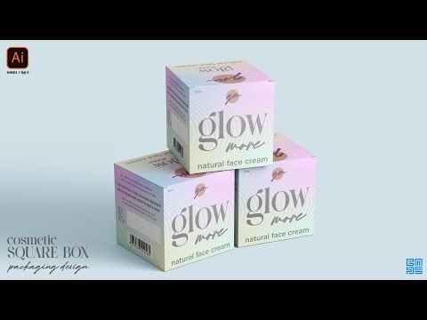 Cosmetic Square Box Packaging Design illustrator in HINDI / हिंदी में