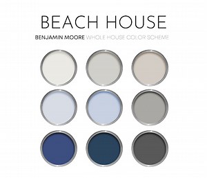 Beach House Benjamin Moore Paint Palette, Coastal Interior Paint Colors for Home, Beach Neutrals, Platinum Gray - Etsy