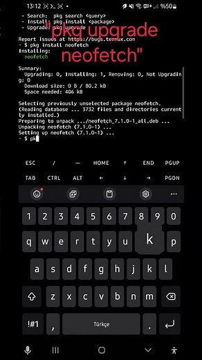 Termux'da Nasıl Neofetch Kullanılır./How to Use Neofetch In Termux
