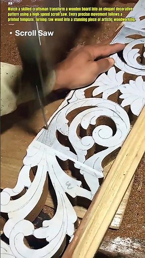 Scroll Saw Craftsmanship in Action : Intricate Wood Carving Precision #Woodworking #ScrollSaw